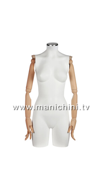 Medium size female tailor bust mannequin wooden arms